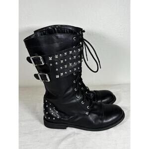 Harley-Davidson Women’s Black Studded Leather Biker Boots Size 6 US / 37 EU